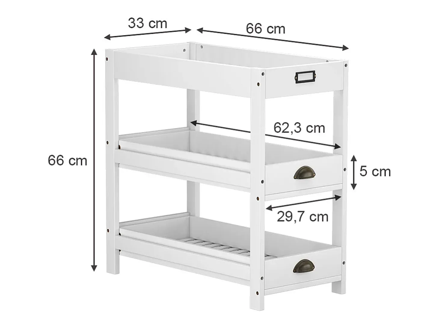 Prateleira de arrumação branco 33x66x66 legum