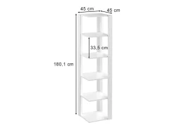 Prateleira de canto branco 45x45x180 amina