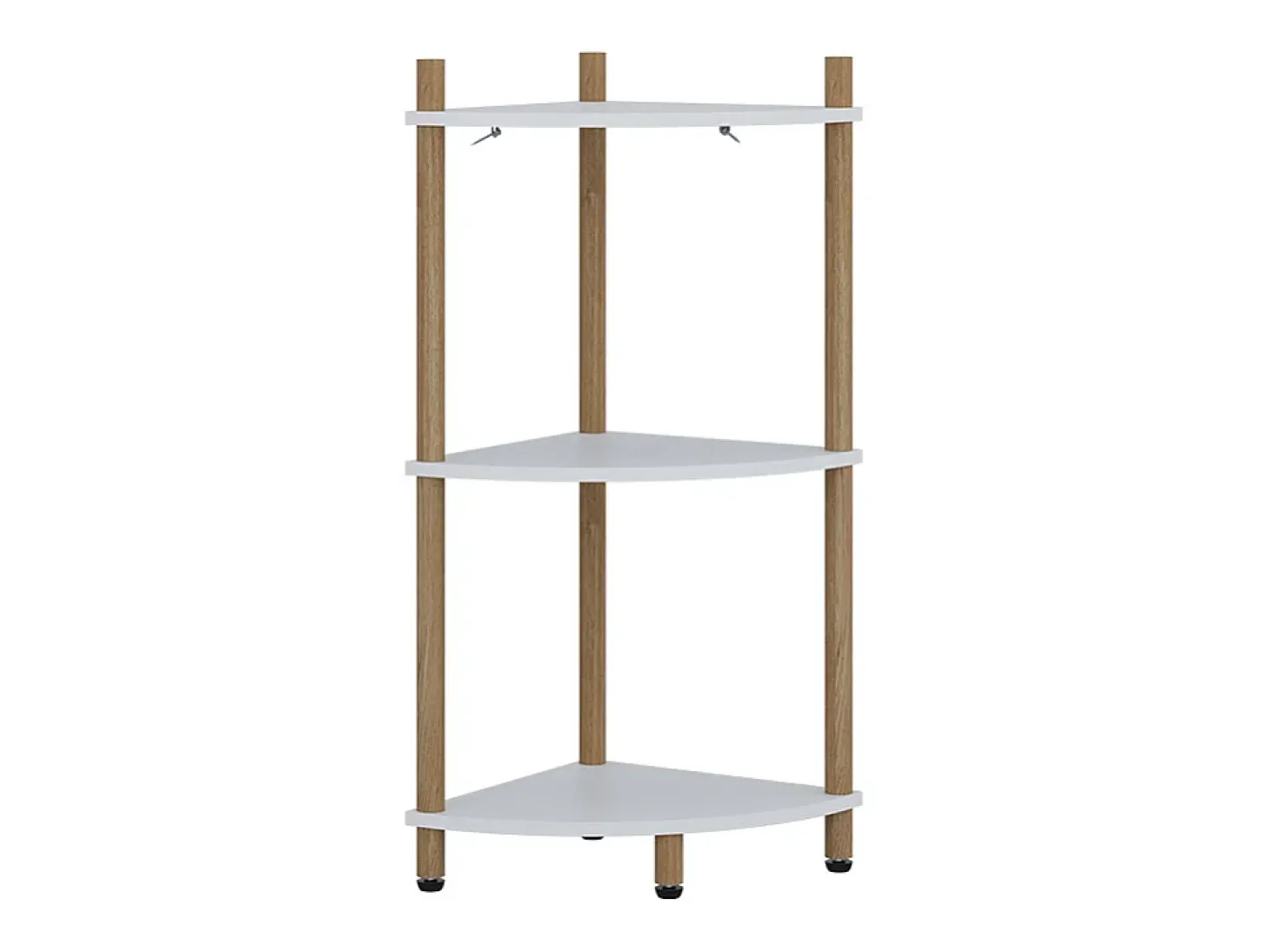 Prateleira de canto branco/pinheiro 29x29x72 bivio