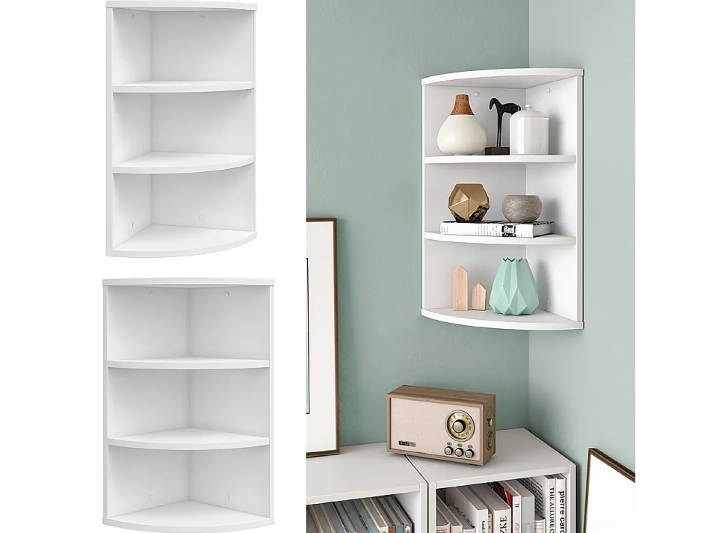 Prateleira de canto branco 30x30x60 ecki