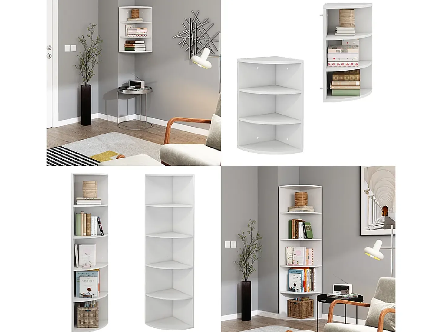 Prateleira de canto branco 40x40x180 fabienne