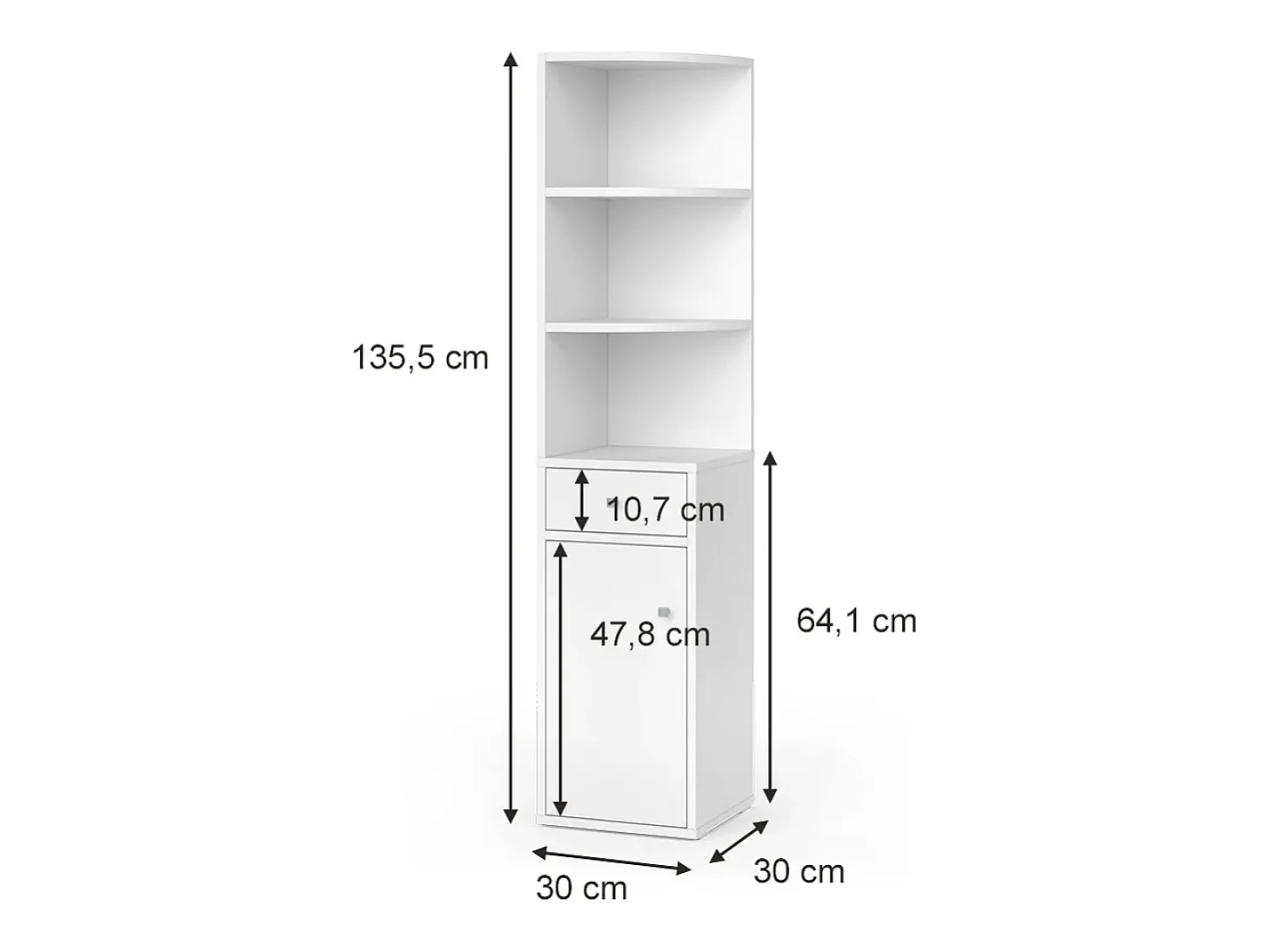 Prateleira de canto branco 30x30x135.5 larry