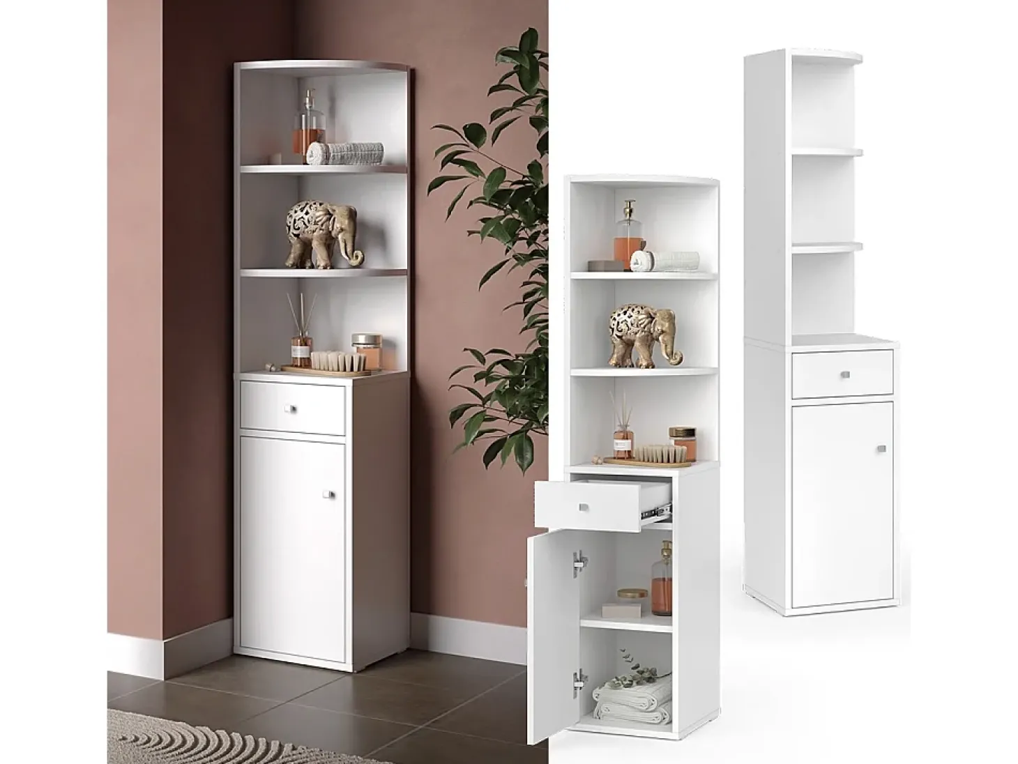 Prateleira de canto branco 30x30x135.5 larry