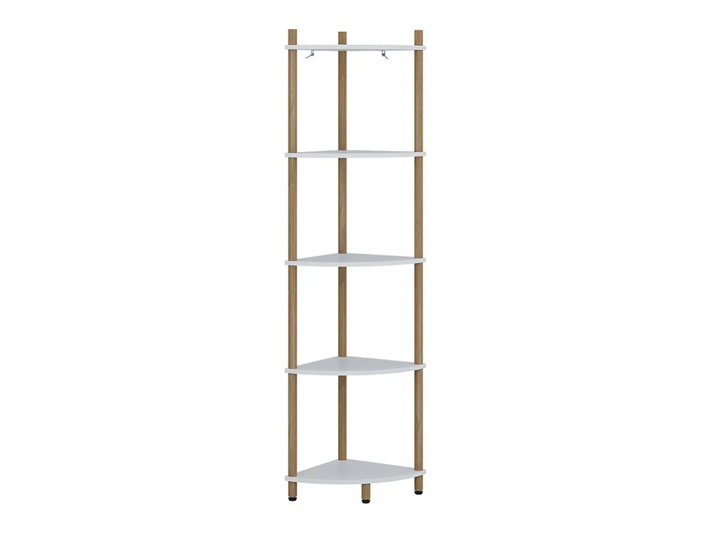 Prateleira de canto branco/pinheiro 29x29x133 bivio