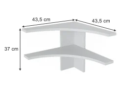 Prateleira de canto branco 43.5x43.5x37 roman