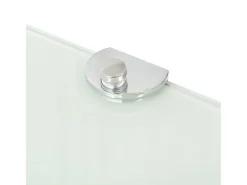 Prateleira de canto para armário com suportes cromados e vidro branco 25 x 25 cm 2702223/2