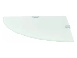 Prateleira de canto para armário com suportes cromados e vidro branco 35 x 35 cm 2702224/2