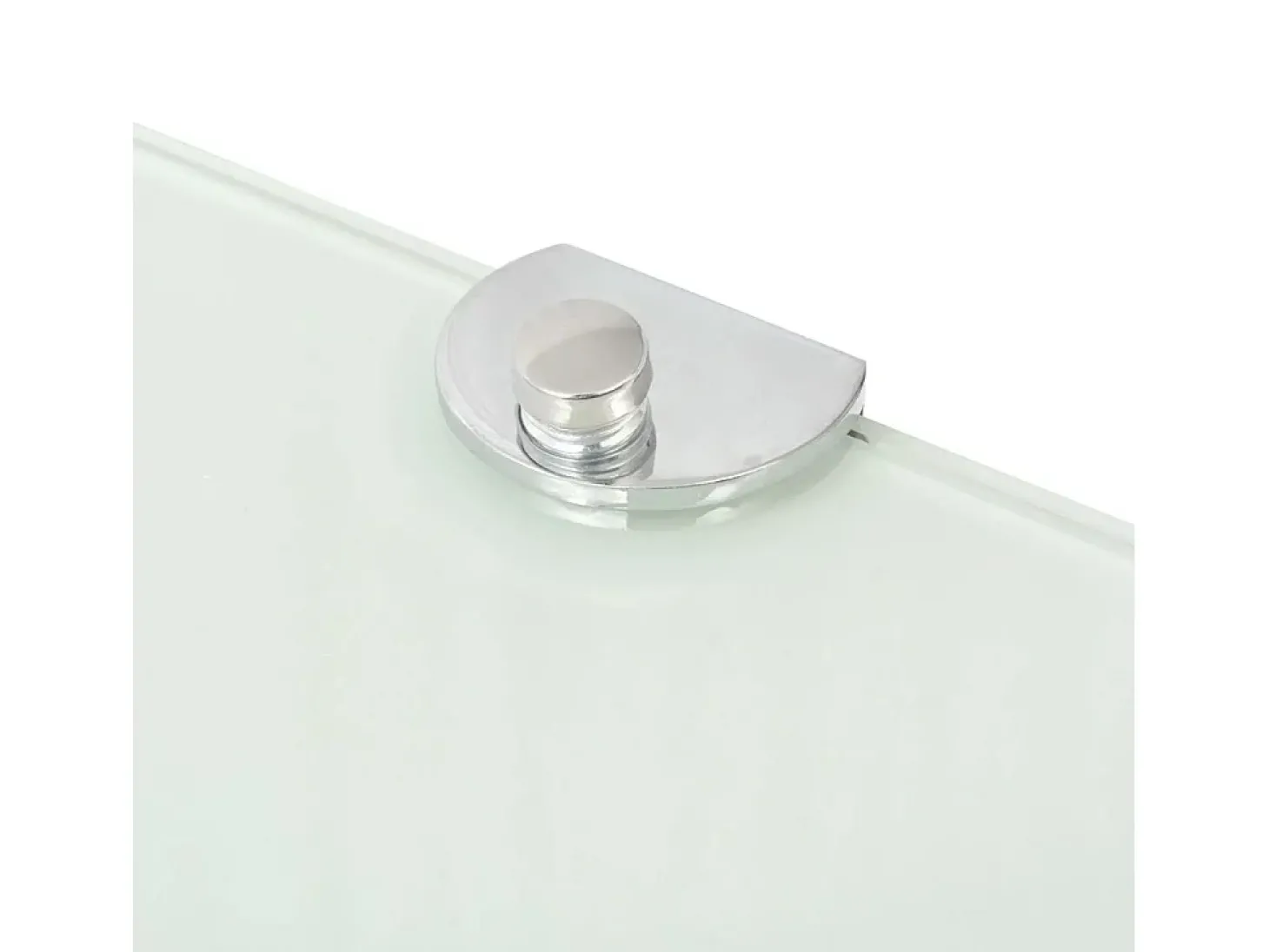 Prateleira de canto para armário com suportes cromados e vidro branco 35 x 35 cm 2702224/2