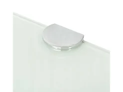 Prateleira de canto para armário com suportes cromados e vidro branco 35 x 35 cm 2702224/2