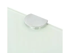Prateleira de canto para armário com suportes cromados e vidro branco 45 x 45 cm 2702225/2