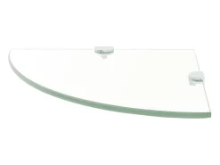 Prateleira de canto para armário com suportes cromados vidro transparente 35 x 35 cm 2702218/2