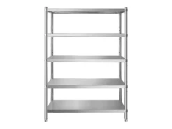 Prateleira de Cozinha, SucceBuy, Estante de 48 x 18,5 Polegadas em aço Inoxidável, 5 Níveis, Prateleiras de Armazenamento Ajustáveis
