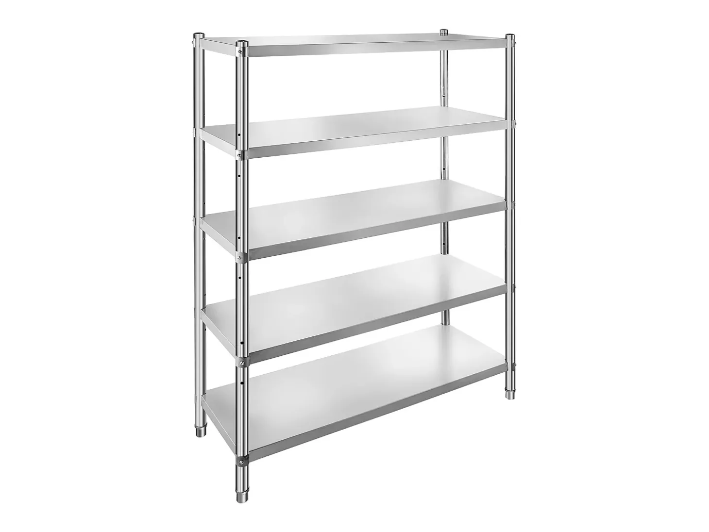 Prateleira de Cozinha, SucceBuy, Estante de 48 x 18,5 Polegadas em aço Inoxidável, 5 Níveis, Prateleiras de Armazenamento Ajustáveis