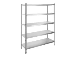 Prateleira de Cozinha, SucceBuy, Estante de 48 x 18,5 Polegadas em aço Inoxidável, 5 Níveis, Prateleiras de Armazenamento Ajustáveis