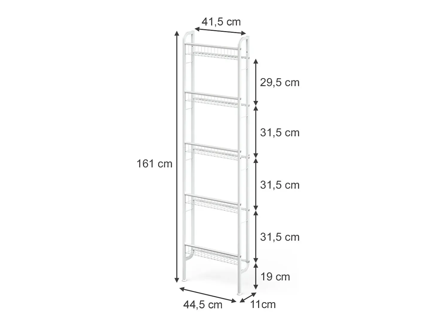Prateleira de escada branco 44.5x11x160 klivo