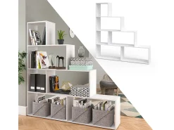 Prateleira de escada branco 163x29x155