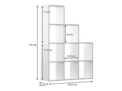 Prateleira de escada branco 103.5x29x144 aramis