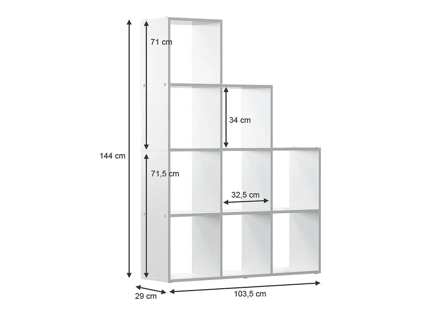 Prateleira de escada branco 103.5x29x144 aramis