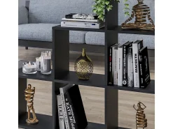Prateleira de escada preto 107.2x29x107.8