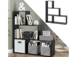 Prateleira de escada preto 116.8x29x123.2