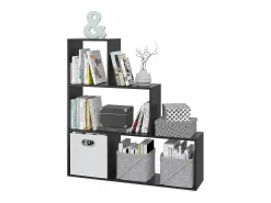 Prateleira de escada preto 116.8x29x123.2