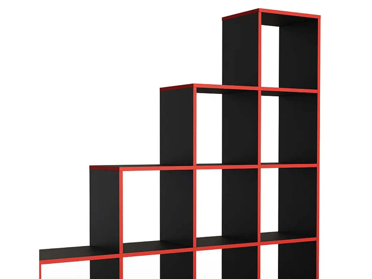 Prateleira de escada preto/vermelho 142.5x29x140