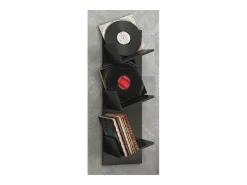 Prateleira de mídia de CD / DVD Lona Preto A. 106 x L. 33 x P. 26 cm