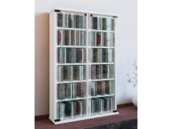 Prateleira de mídia de CD / DVD Galerie Branco A. 92 x L. 60 x P. 18 cm