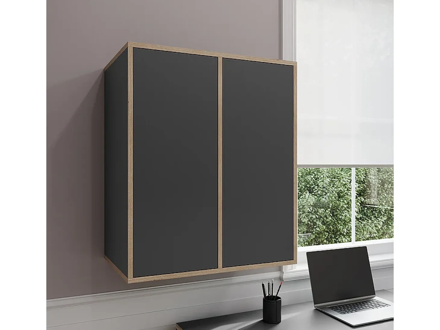 Prateleira de parede antracite 63x40x75 tetrix