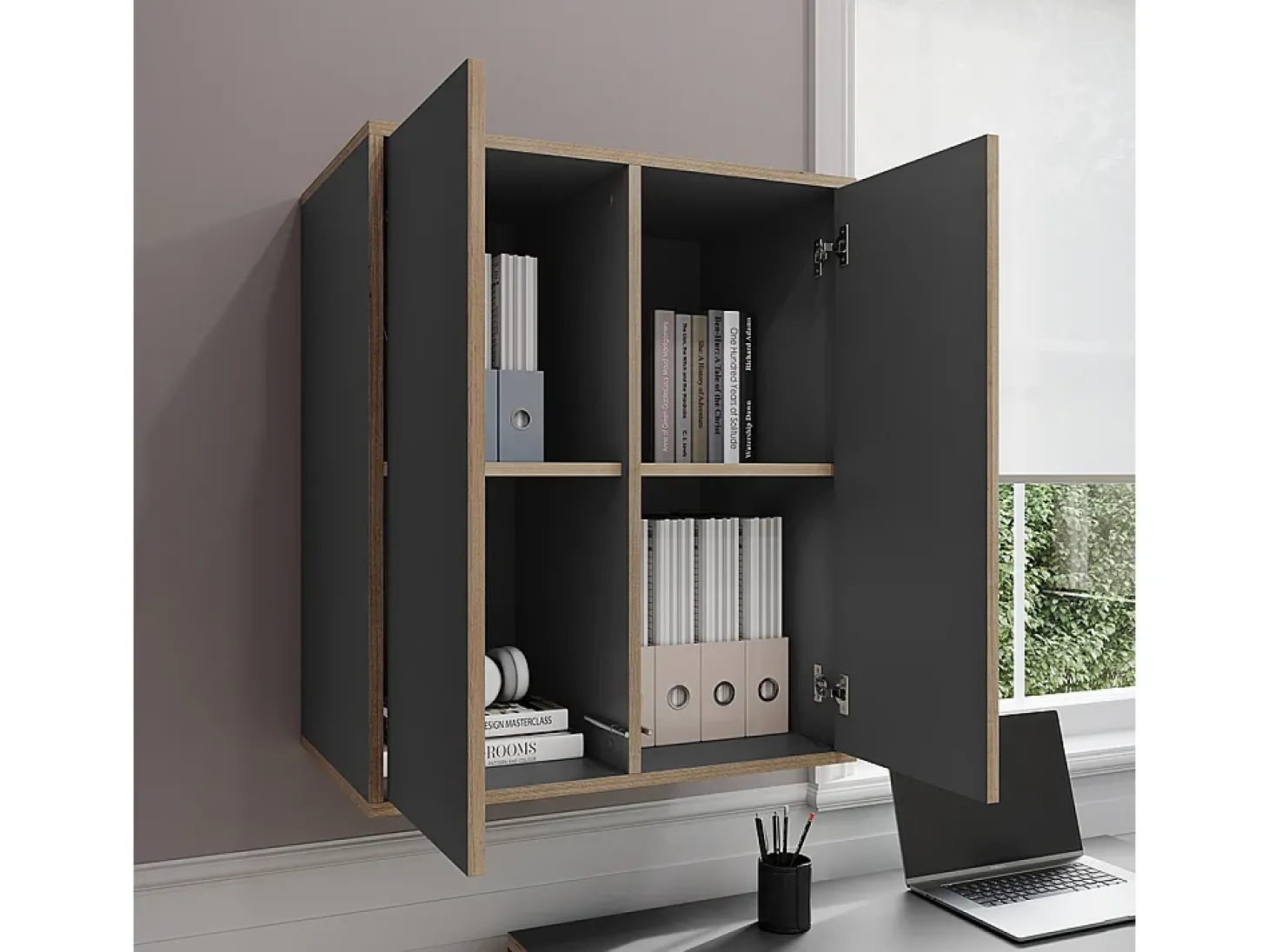 Prateleira de parede antracite 63x40x75 tetrix