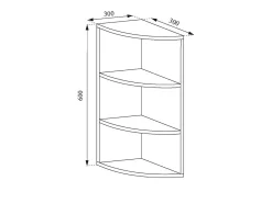 Prateleira de parede branco 30x30x60 ecki