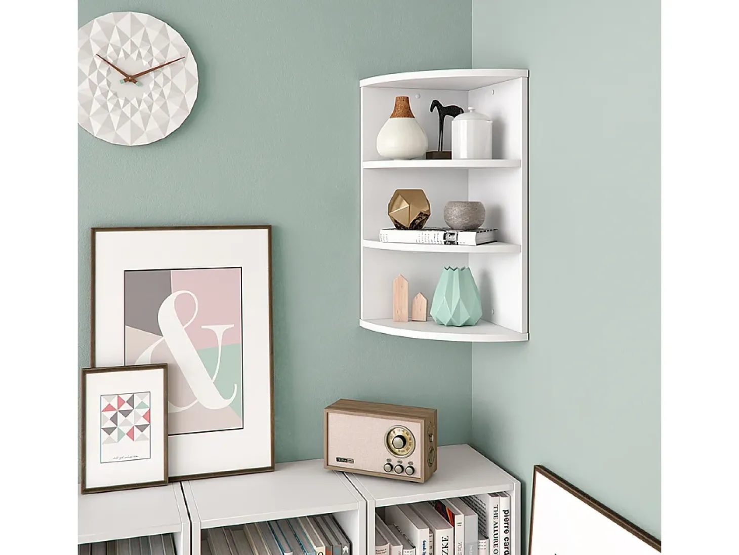 Prateleira de parede branco 30x30x60 ecki