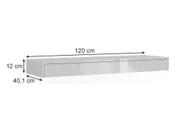 Prateleira de parede branco alto brilho 120x40.1x12 sherry