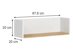 Prateleira de parede branco/artesanal 67.8x20x20 viktor