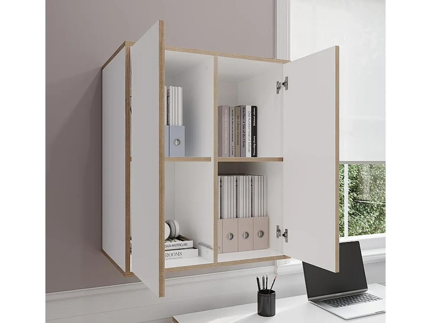 Prateleira de parede branco 63x40x75 tetrix