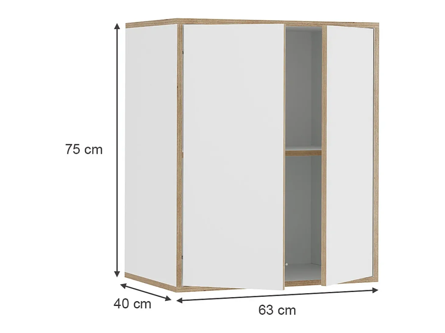 Prateleira de parede branco 63x40x75 tetrix