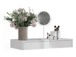 Prateleira de parede branco/branco brilhante 81.4x40.1x12 sherry