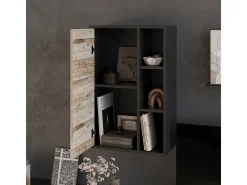 Prateleira de parede carvalho preto/areia 50.1x28.3x78.4 berno