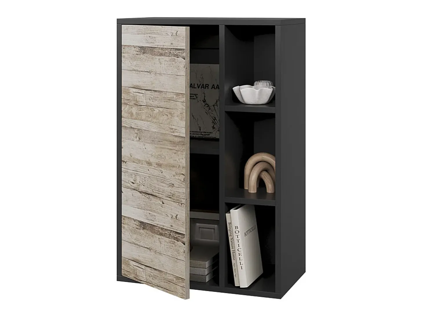 Prateleira de parede carvalho preto/areia 50.1x28.3x78.4 berno