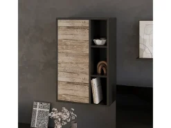 Prateleira de parede carvalho preto/areia 50.1x28.3x78.4 berno