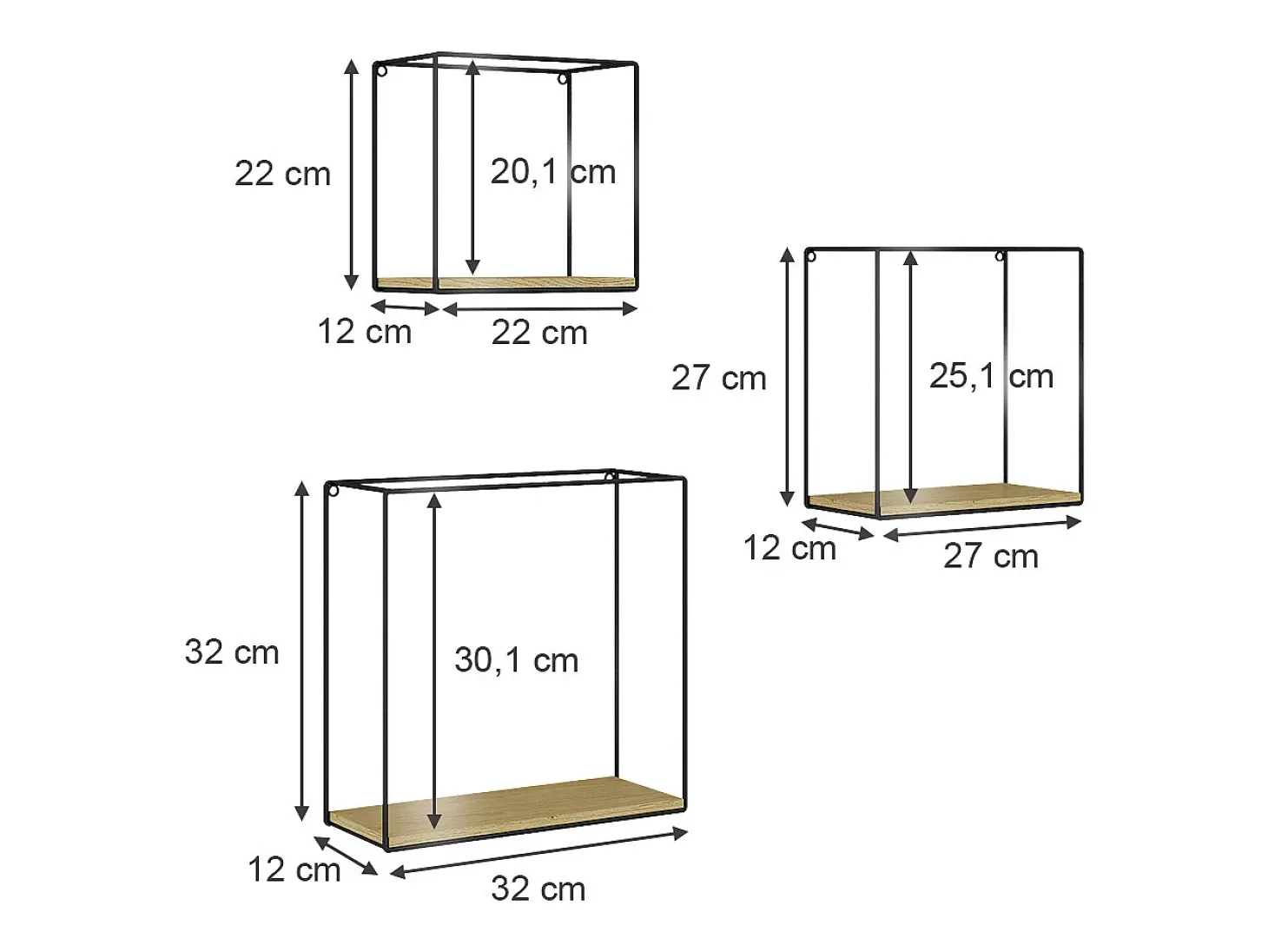 Prateleira de parede carvalho goldkraft 32x12x32 hilde