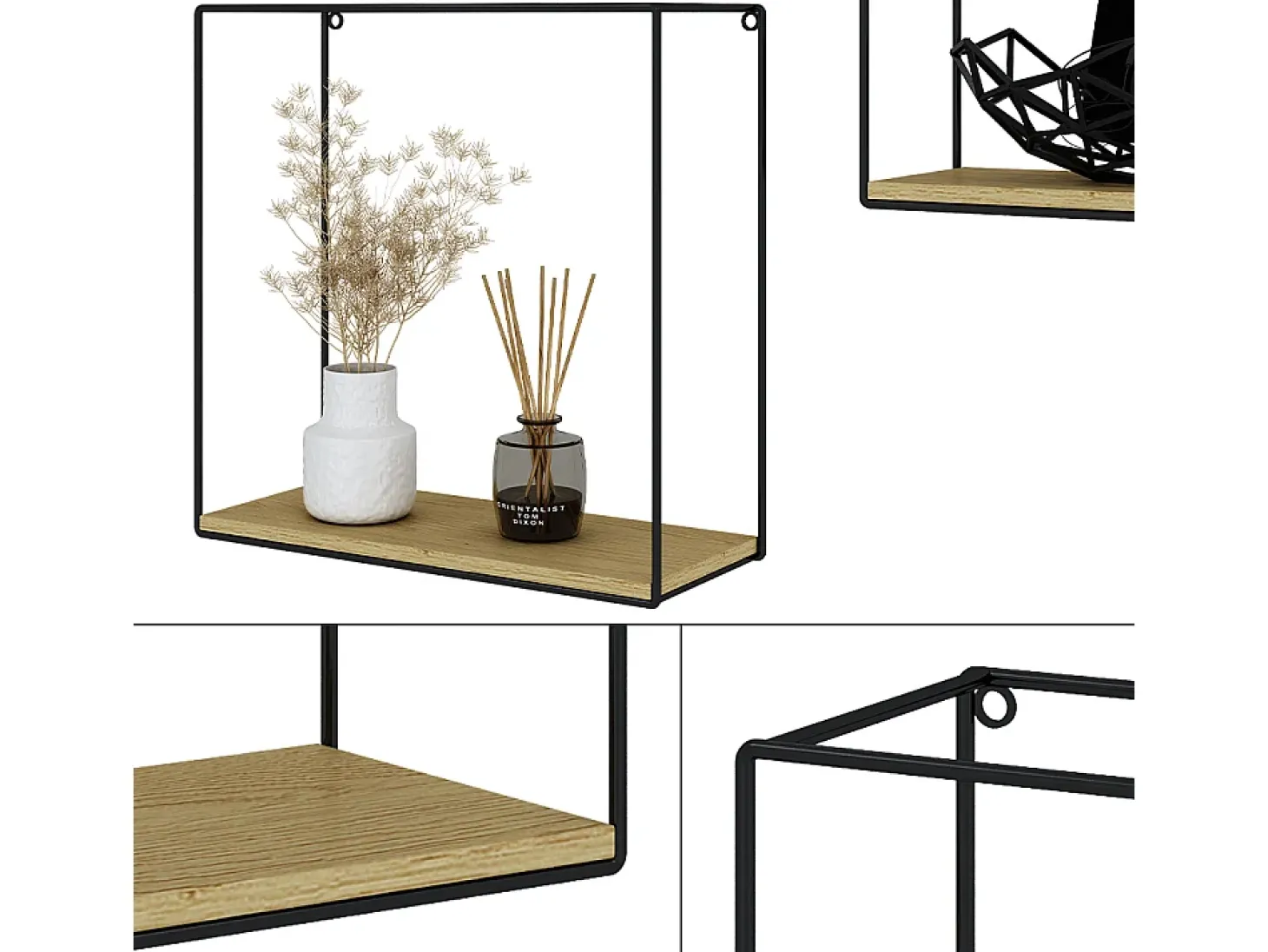 Prateleira de parede carvalho goldkraft 32x12x32 hilde