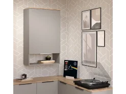 Prateleira de parede cinzento-bege 60x30x100 wido