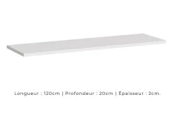 Prateleira de parede 120cm coleção SWITCH. Cor branca.