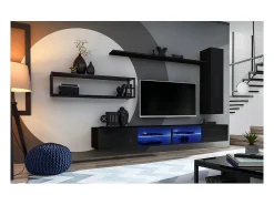 Prateleira de parede 180cm coleção SWITCH. Cor preta.