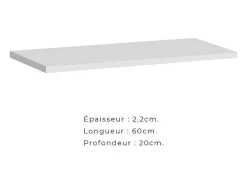 Prateleira de parede 60cm coleção SWITCH. Cor branca.