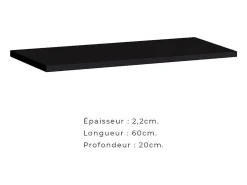 Prateleira de parede 60cm coleção SWITCH. Cor preta.