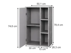 Prateleira de parede concreto/branco 50.1x28.3x78.4 berno