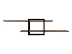 Prateleira de Parede Design Pinho Preto - 2 Armazenamentos - Moderna e Prática