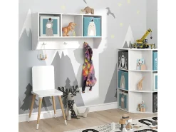 Prateleira de parede para o quarto das crianças branco 31x107.2x56 luigi